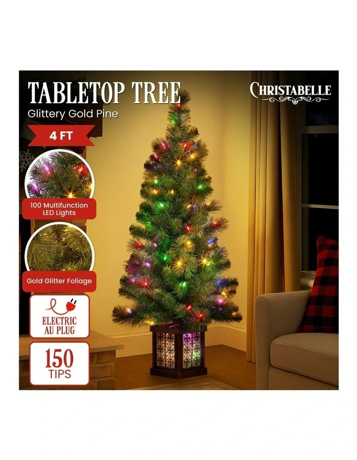 Xmas Decor LED Multi Lights Christmas Tree 4 Feet in Gold Pine image 2