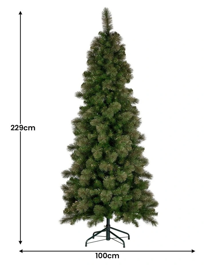 LED Lights Xmas Decor Glittery Christmas Tree 7.5ft in Gold Pine image 3