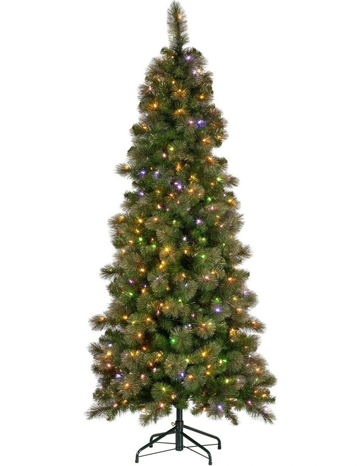 LED Lights Xmas Decor Glittery Christmas Tree 7.5ft in Gold Pine image 5