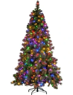 Glittery Gold Pine Christmas Tree 9ft in Green