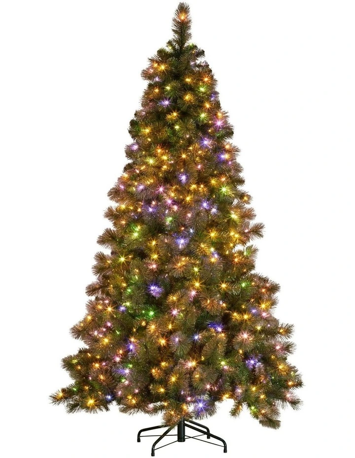 Glittery Gold Pine Christmas Tree 9ft in Green image 2
