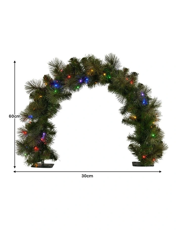 Christmas Glittery Gold Tabletop Archway 60cm in Green image 4