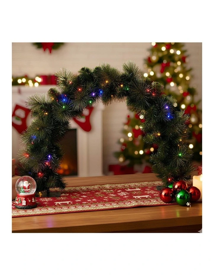 Christmas Glittery Gold Tabletop Archway 60cm in Green image 7