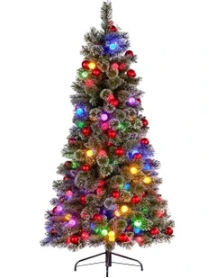 Snowy Bristle Christmas Tree in Multi