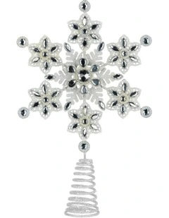 Snowflake Christmas Tree Topper in Silver