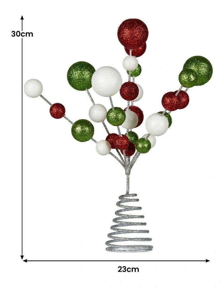 Colourful Baubles Christmas Tree Topper in Silver image 1