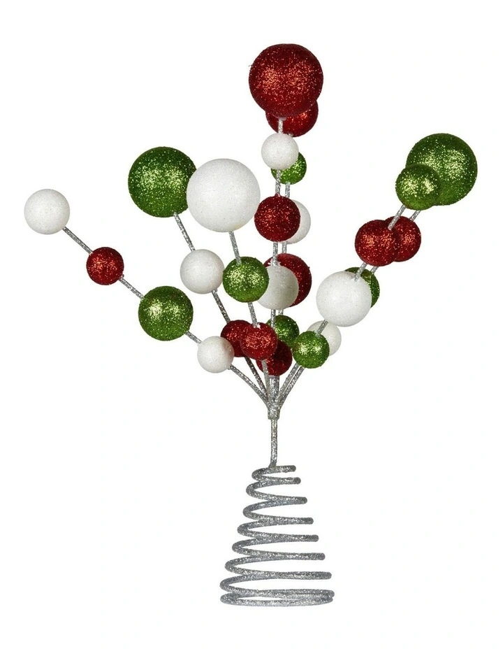 Colourful Baubles Christmas Tree Topper in Silver image 4
