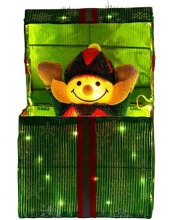 Animated Elf in a Gift Box