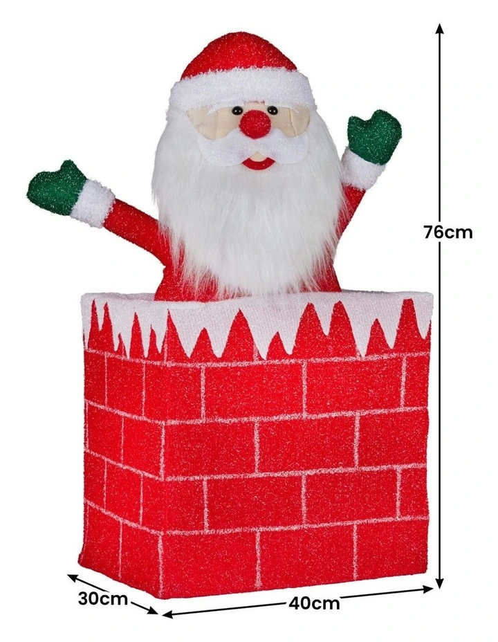 Animated Decoration Santa in Chimney Christmas Tree Ornament image 4