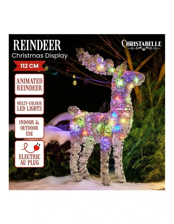 Animated Reindeer Christmas Decor 112cm in Multi image 3