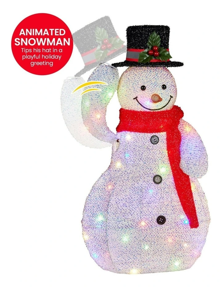 Animated Snowman Christmas Display 51cm in White image 2