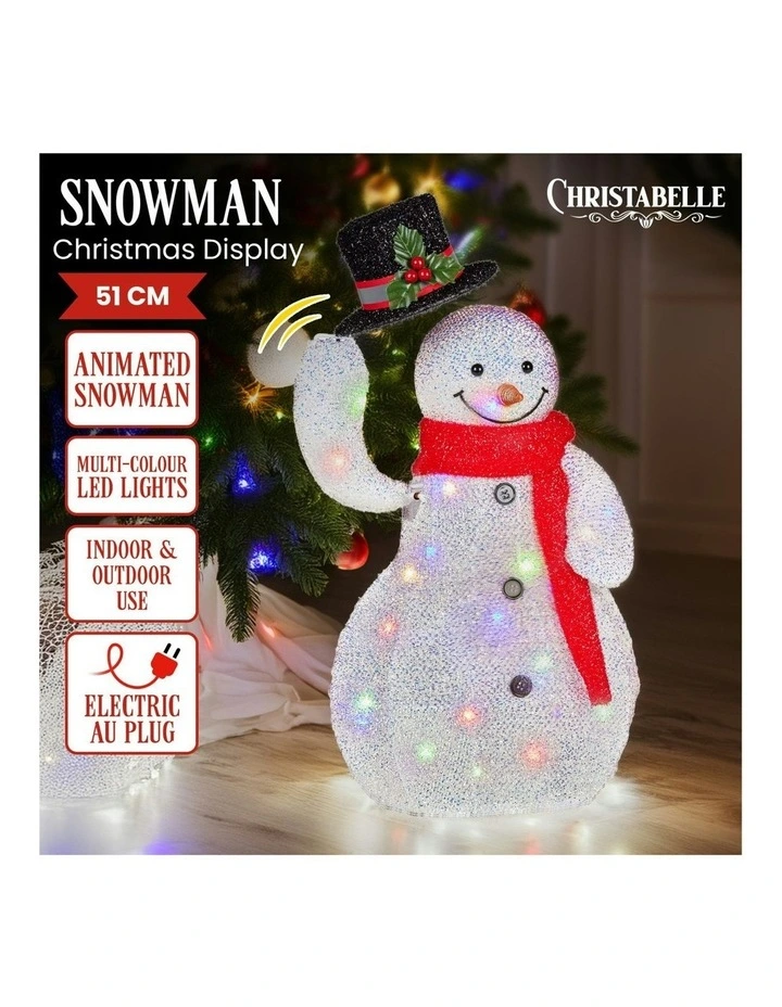 Animated Snowman Christmas Display 51cm in White image 3