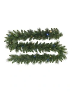 Christmas Garland with Multi-Function Lights Dorset Pine 274cm in Green