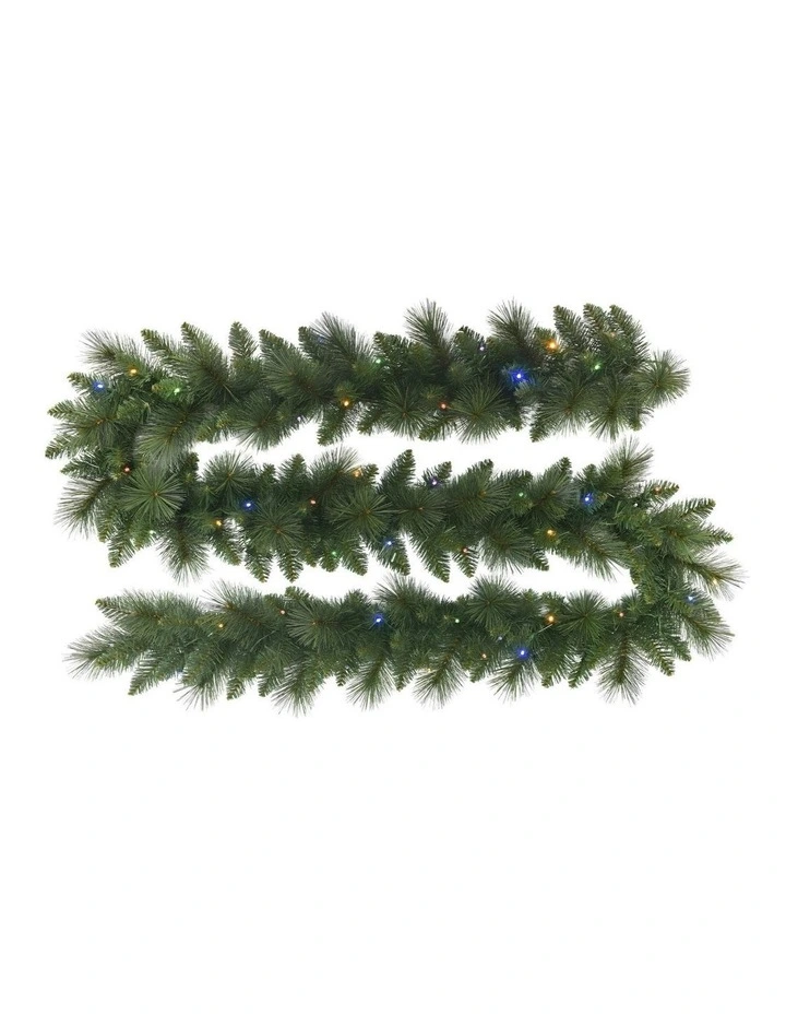 Christmas Garland with Multi-Function Lights Dorset Pine 274cm in Green image 1
