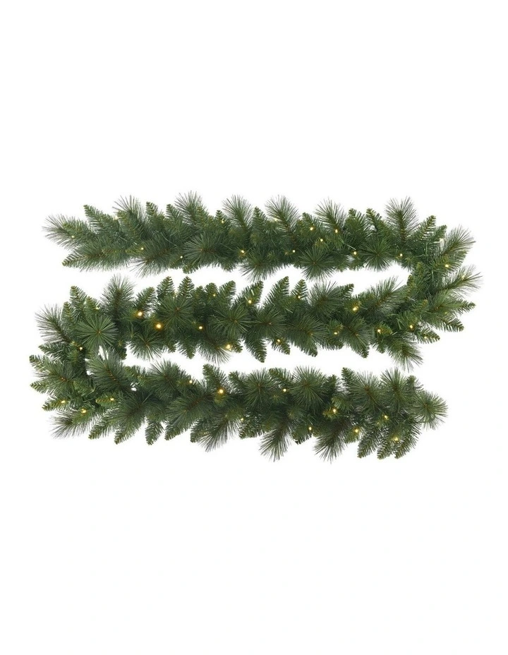 Christmas Garland with Multi-Function Lights Dorset Pine 274cm in Green image 2