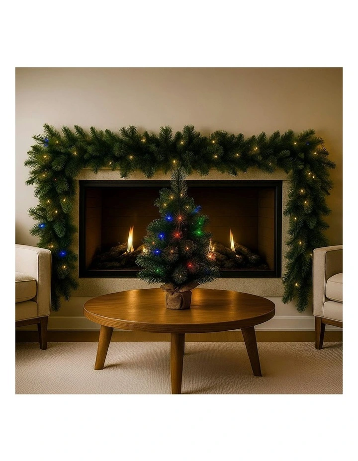 Christmas Garland with Multi-Function Lights Dorset Pine 274cm in Green image 4