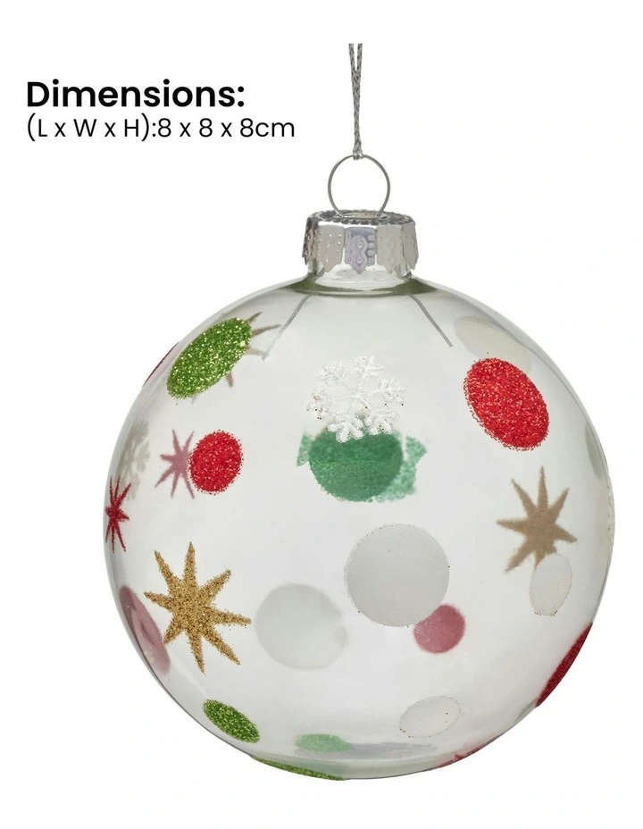 Clear Christmas Bauble Tree Balls Glass 6 Picecs in Assorted image 3