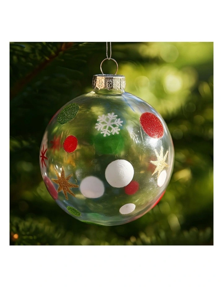 Clear Christmas Bauble Tree Balls Glass 6 Picecs in Assorted image 5