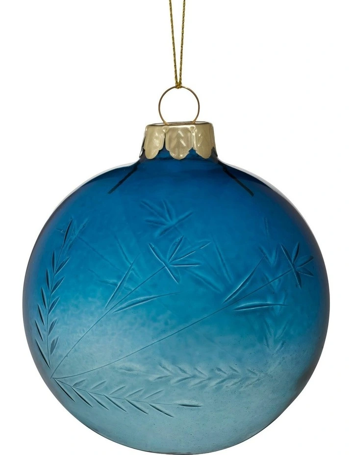 Christmas Bauble Tree Balls Glass 6 Picecs in Blue image 2