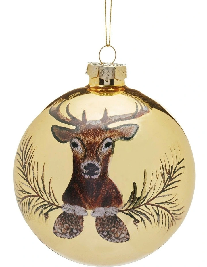 Christmas Bauble Tree Balls Glass 6 Picecs in Gold image 2