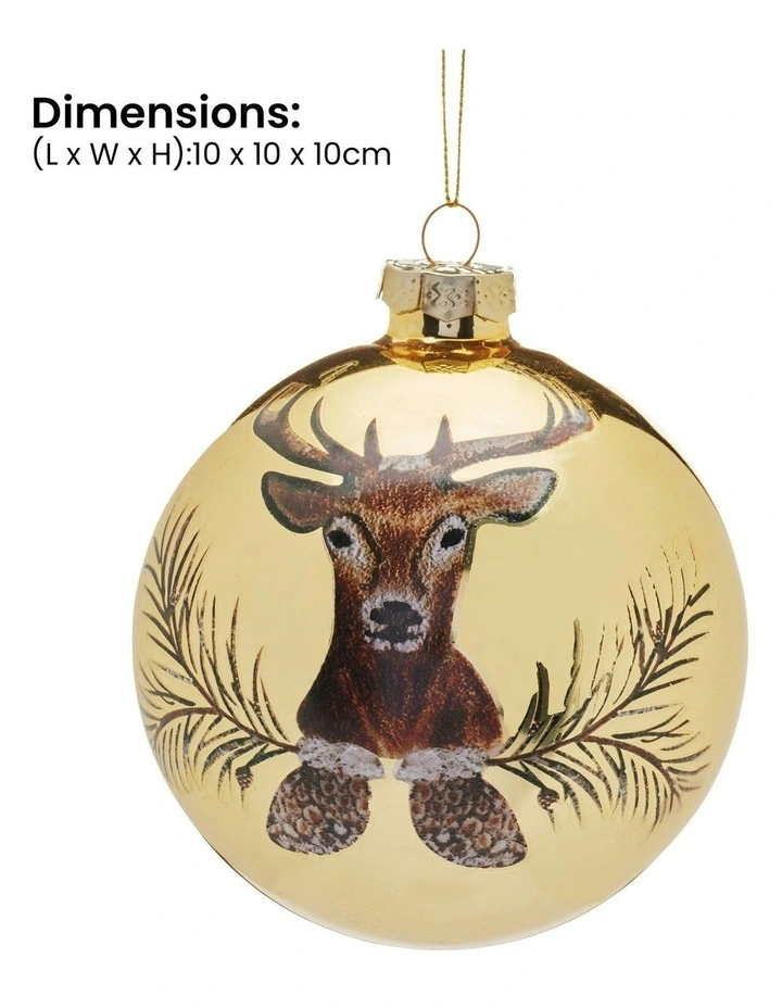 Christmas Bauble Tree Balls Glass 6 Picecs in Gold image 3