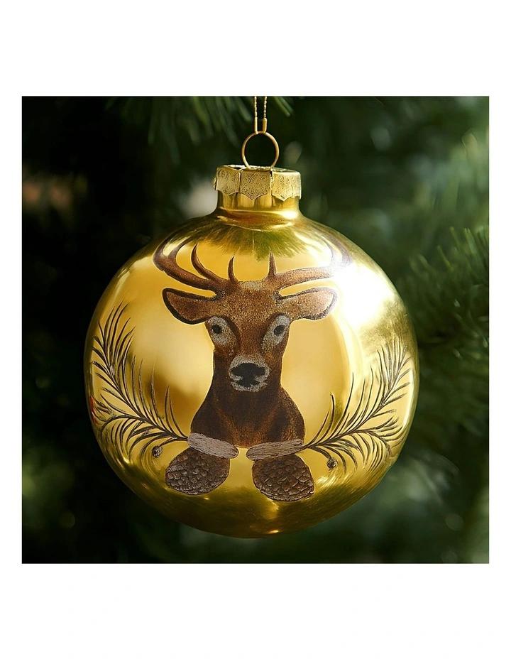 Christmas Bauble Tree Balls Glass 6 Picecs in Gold image 5