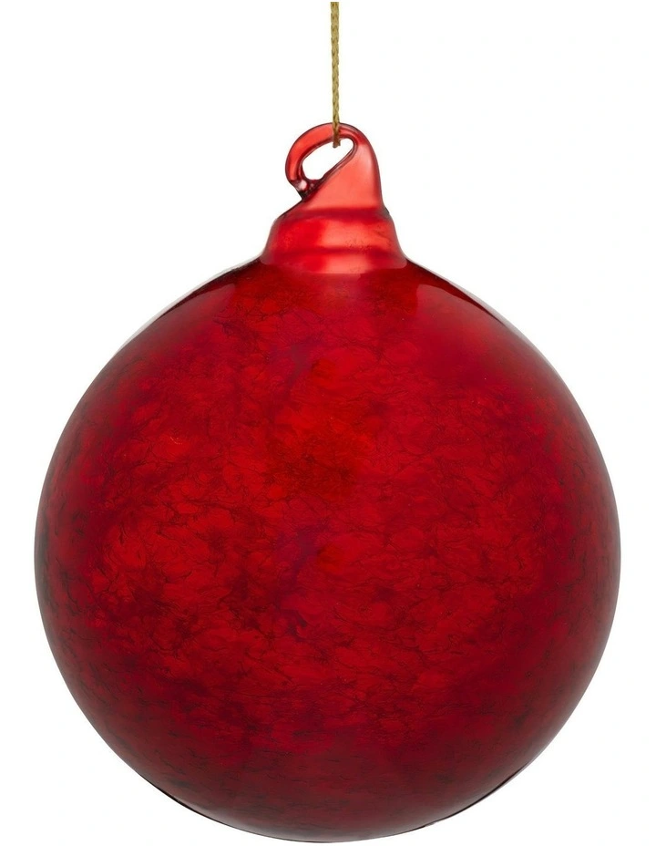Christmas Bauble Tree Balls Glass 6 Pieces in Red image 4