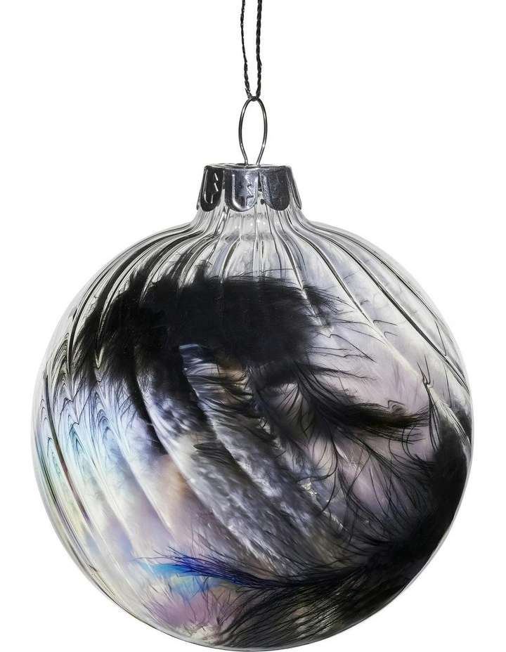 Christmas Bauble Tree Balls Glass 6 Picecs in Clear Stripe image 2