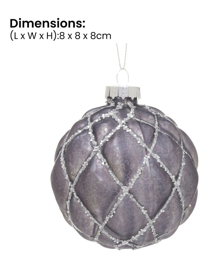 Christmas Bauble Tree Balls Glass 6 Picecs in Platinum image 3
