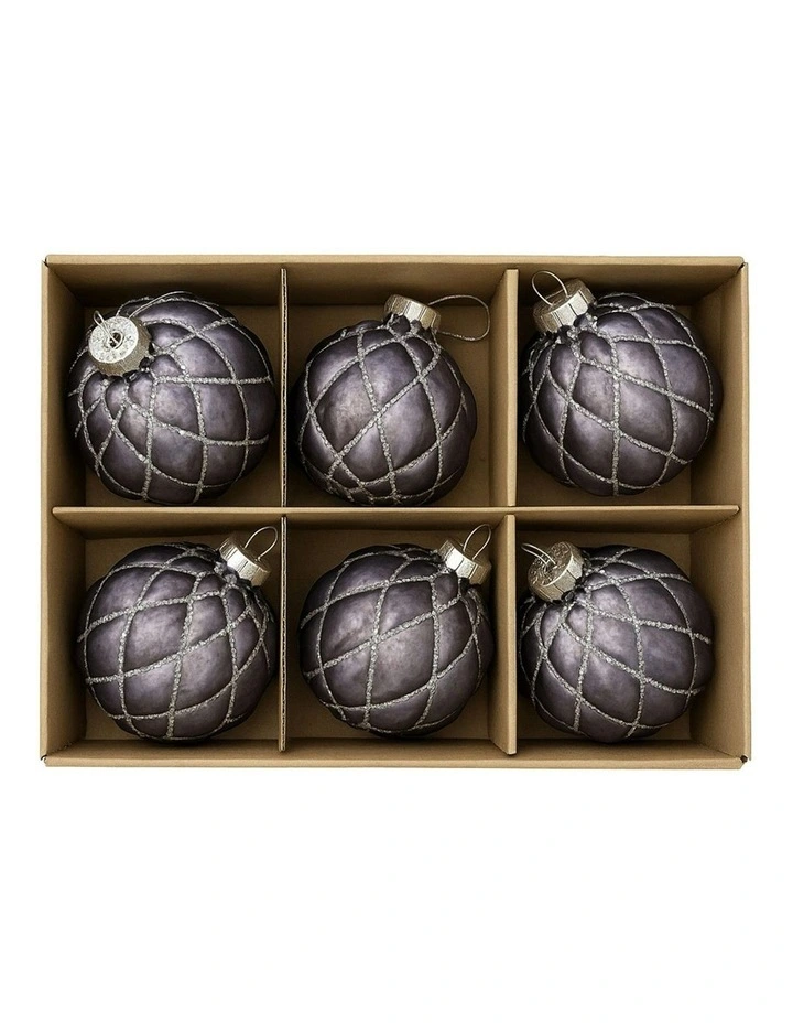 Christmas Bauble Tree Balls Glass 6 Picecs in Platinum image 4