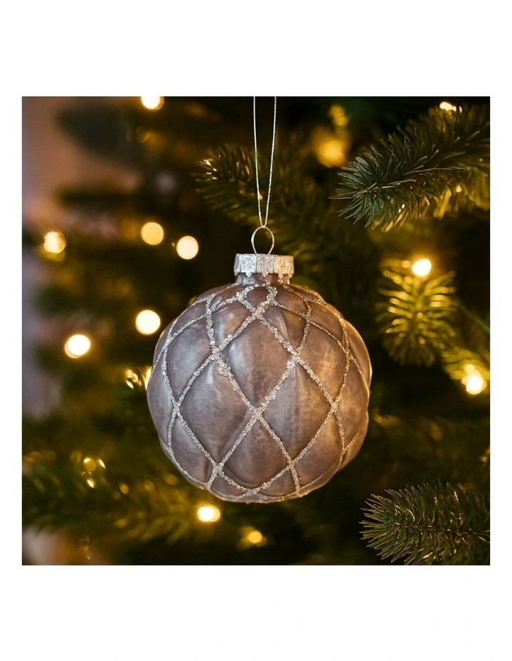 Christmas Bauble Tree Balls Glass 6 Picecs in Platinum image 5