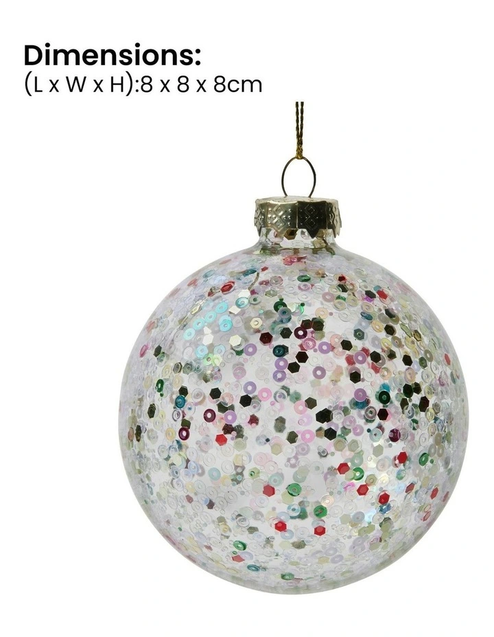 Christmas Bauble Tree Balls Glass 6 Picecs in Silver image 2