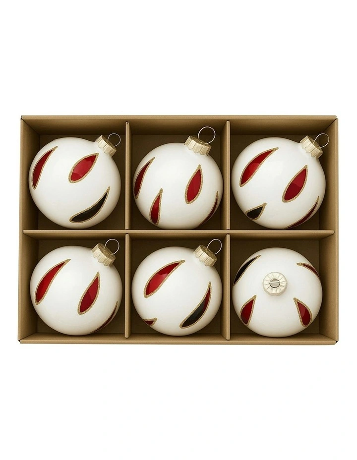 Christmas Bauble Tree Balls Glass 6 Pieces in Clear image 4