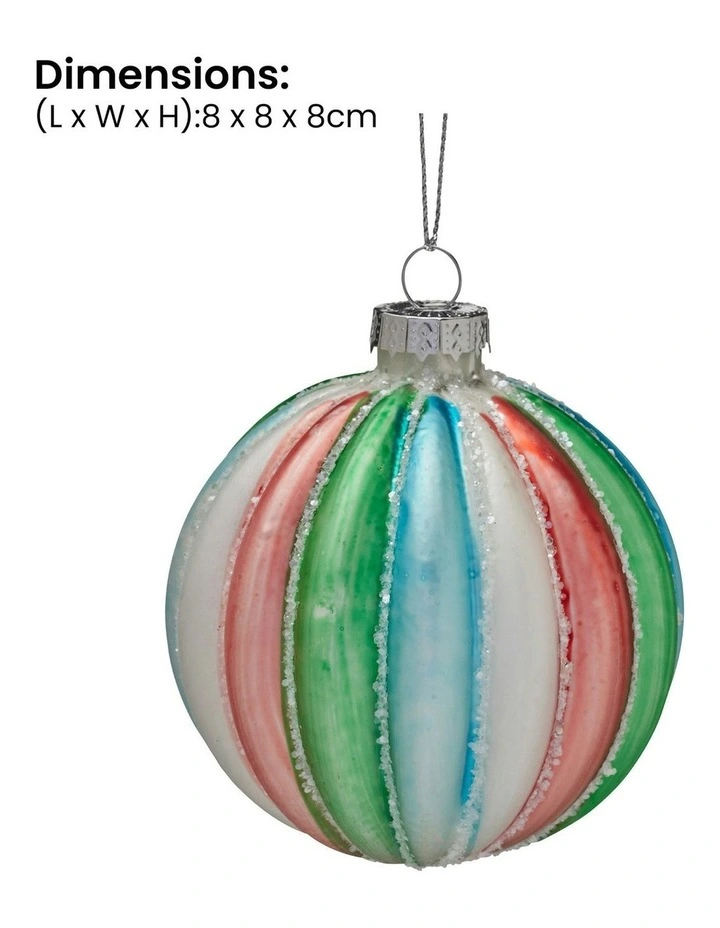 Christmas Bauble Tree Balls Glass 6 Pieces in Multi-Colour image 2