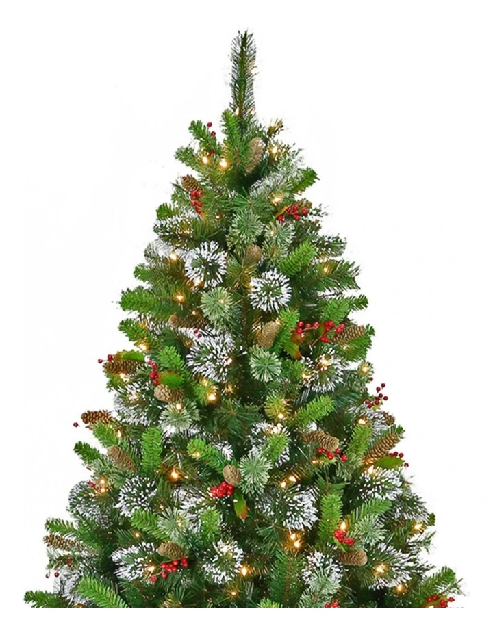 Christmas Tree with Twinkle Lights Wintry Pine 9ft in Green image 2
