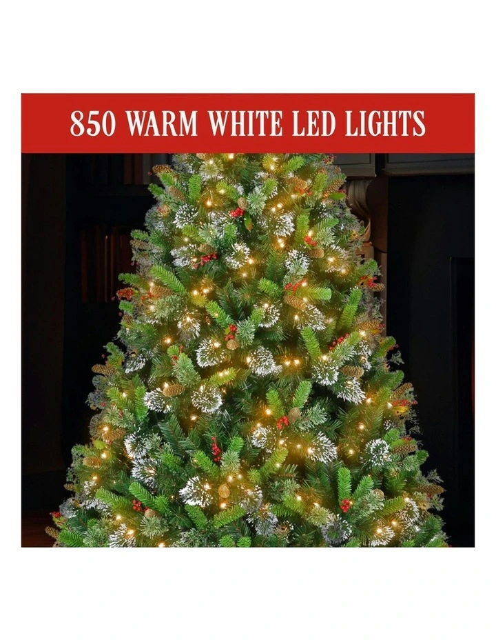 Christmas Tree with Twinkle Lights Wintry Pine 9ft in Green image 4
