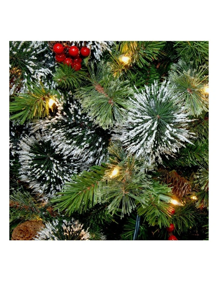 Christmas Tree with Twinkle Lights Wintry Pine 9ft in Green image 6