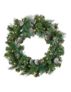 Bayville Pine with LED Christmas Wreath 61cm