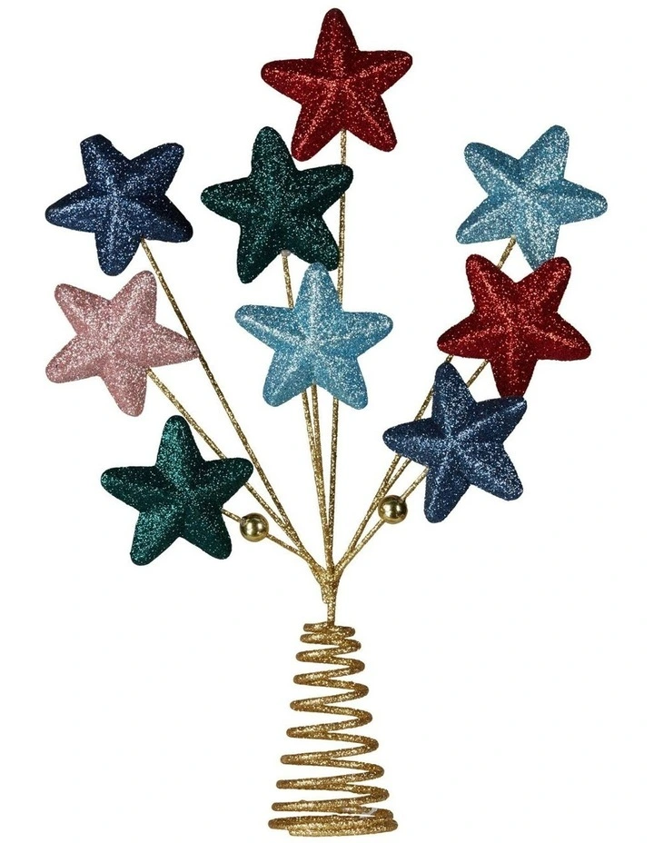 Colourful 9-Star Christmas Tree Topper in Multi image 1