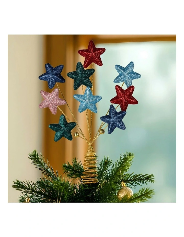 Colourful 9-Star Christmas Tree Topper in Multi image 4