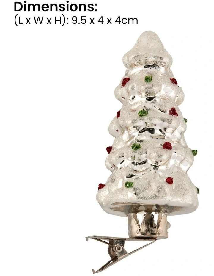 Glass Tree Ornaments Box of 6 in Silver image 2