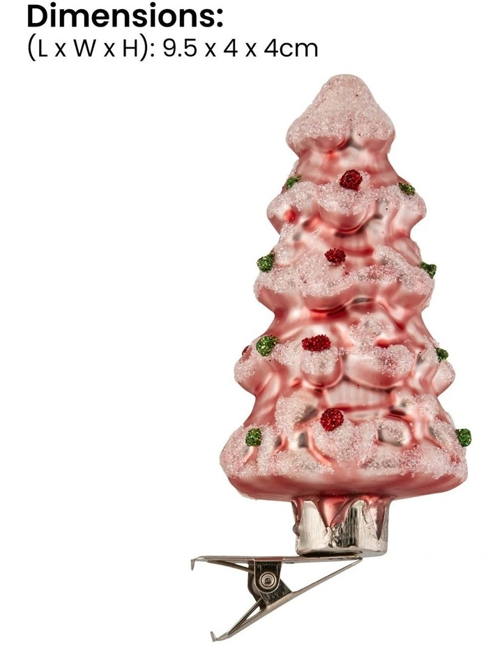 Glass Tree Ornaments Box of 6 in Pink image 2