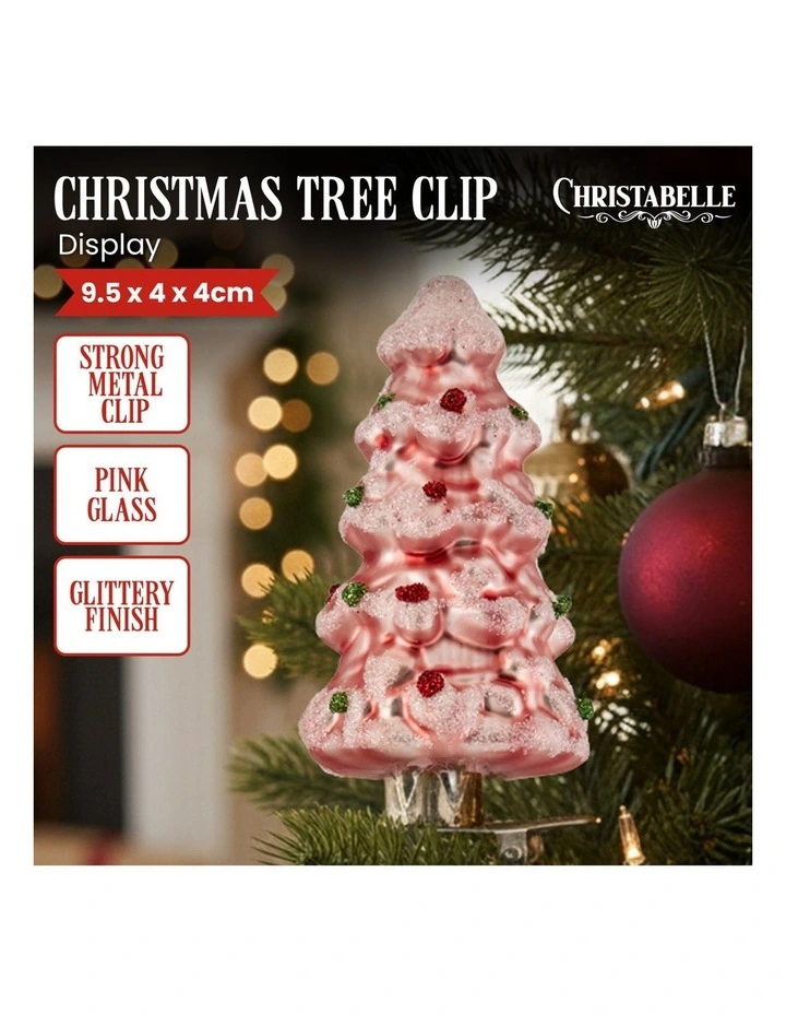 Glass Tree Ornaments Box of 6 in Pink image 5