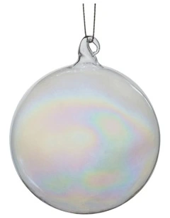 Iridescent Shine Glass Baubles 6 Pack in Pure Clear