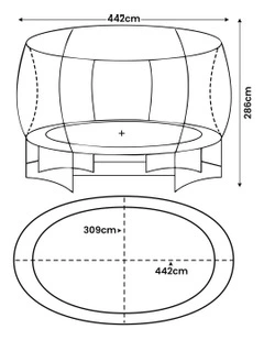 Oval Outdoor Trampoline 10ft x 15ft