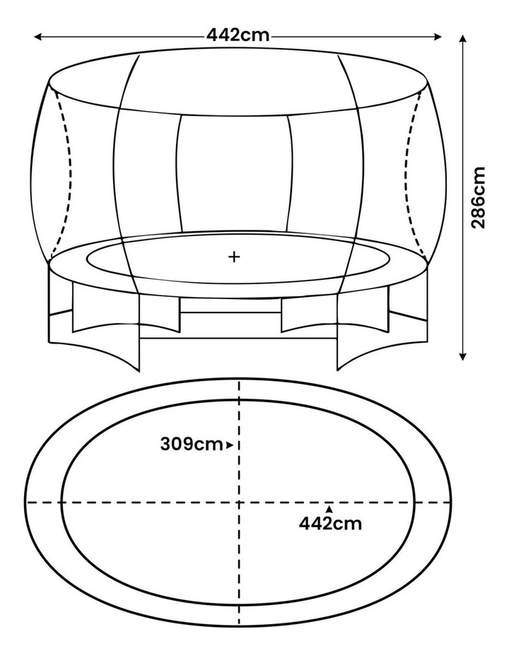 Oval Outdoor Trampoline 10ft x 15ft image 1