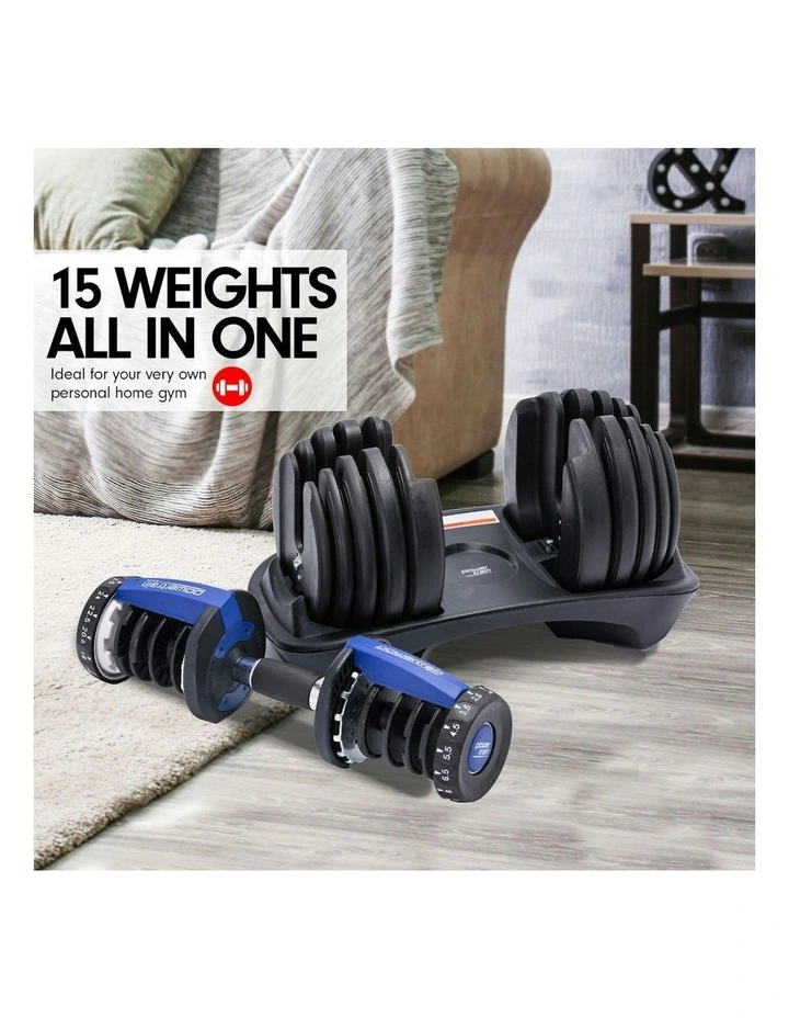 Adjustable Dumbbell 24kg in Blue image 1