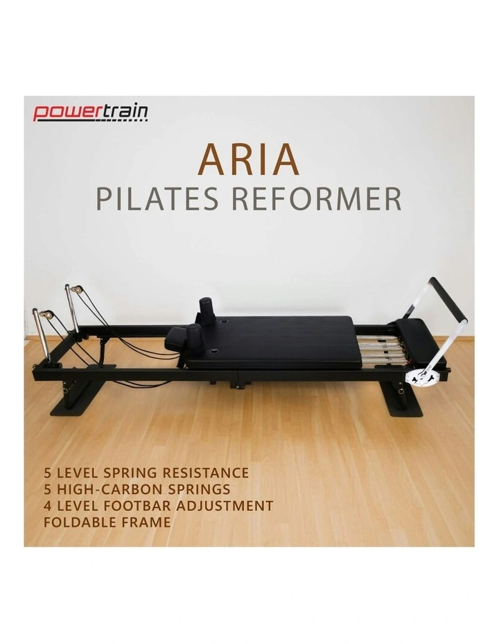 Steel Foldable Aria Pilates Reformer Machine in Black image 3