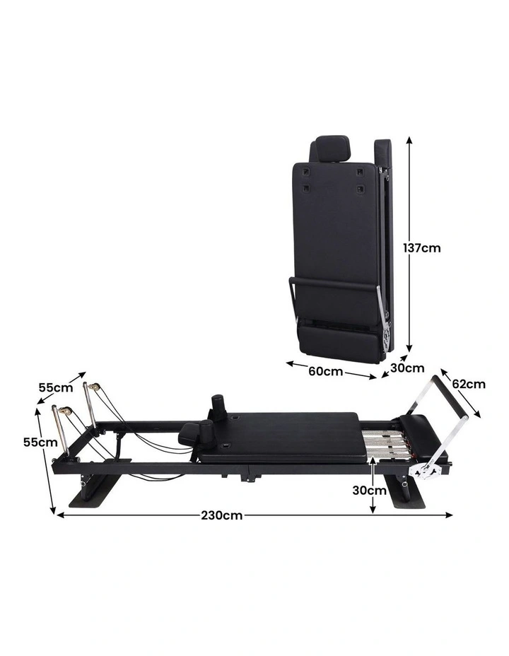 Steel Foldable Aria Pilates Reformer Machine in Black image 4