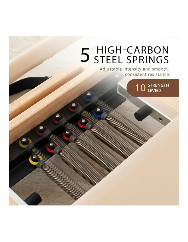 Selina Fold Wooden Pilates Reformer Jumpboard Box Oak in Beige image 6